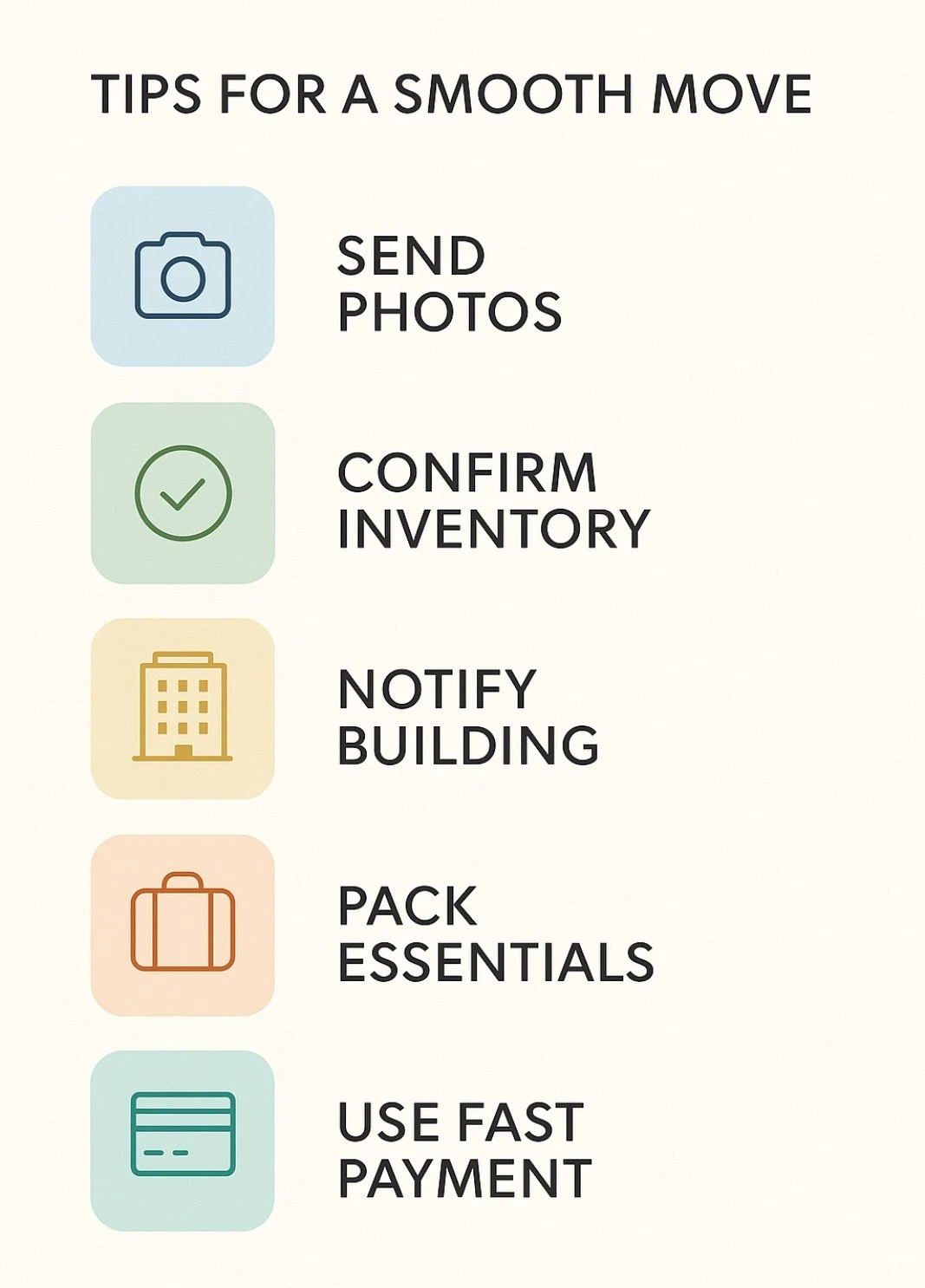 tips for a smooth same day move