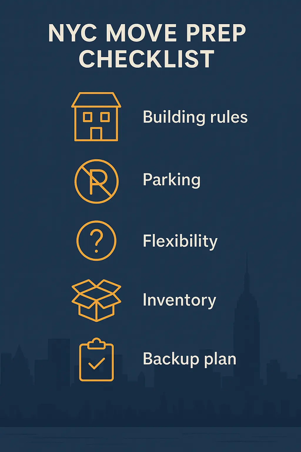 nyc move prep checklist