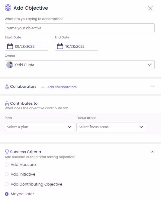 add objectives in cascade balanced scorecard
