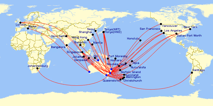 File:Map of Qantas International Routes as of December 2023.png