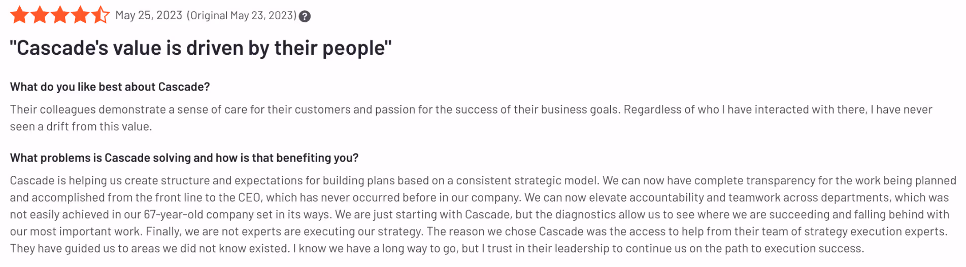 g2crowd cascade review advisory services