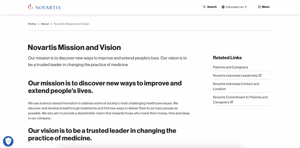 novartis vision statement
