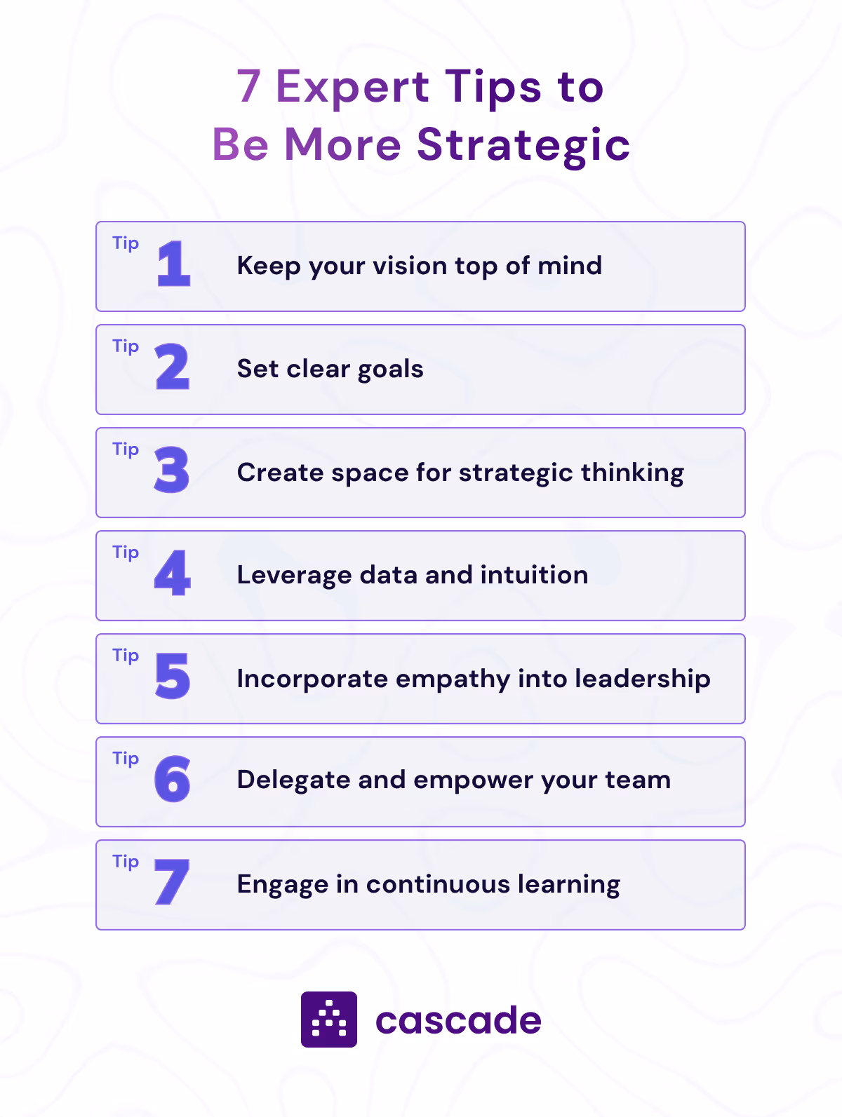 7 expert actionable tips to be more strategic diagram image list