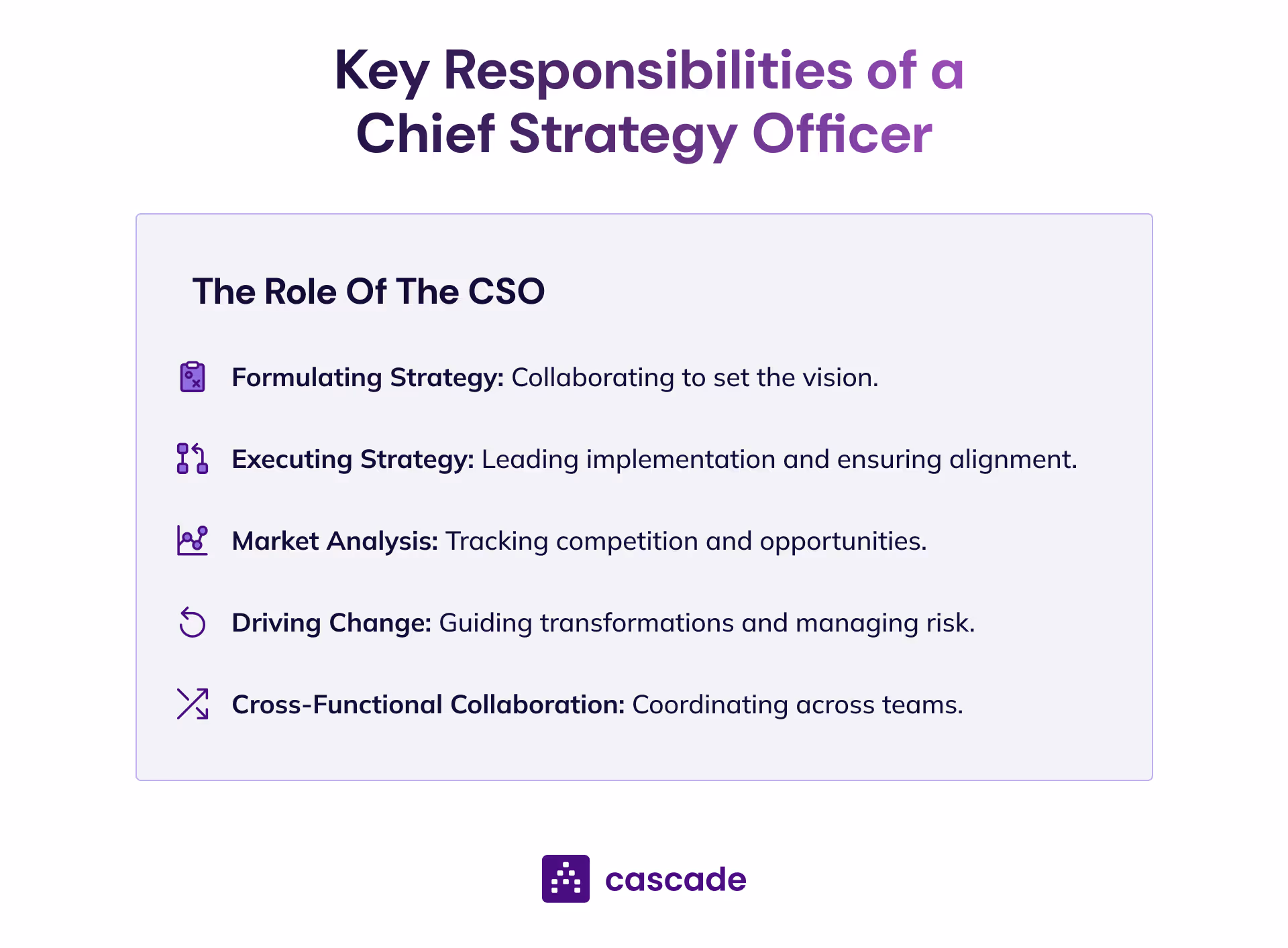 key responsibilities of a Chief Strategy Officer CSO image