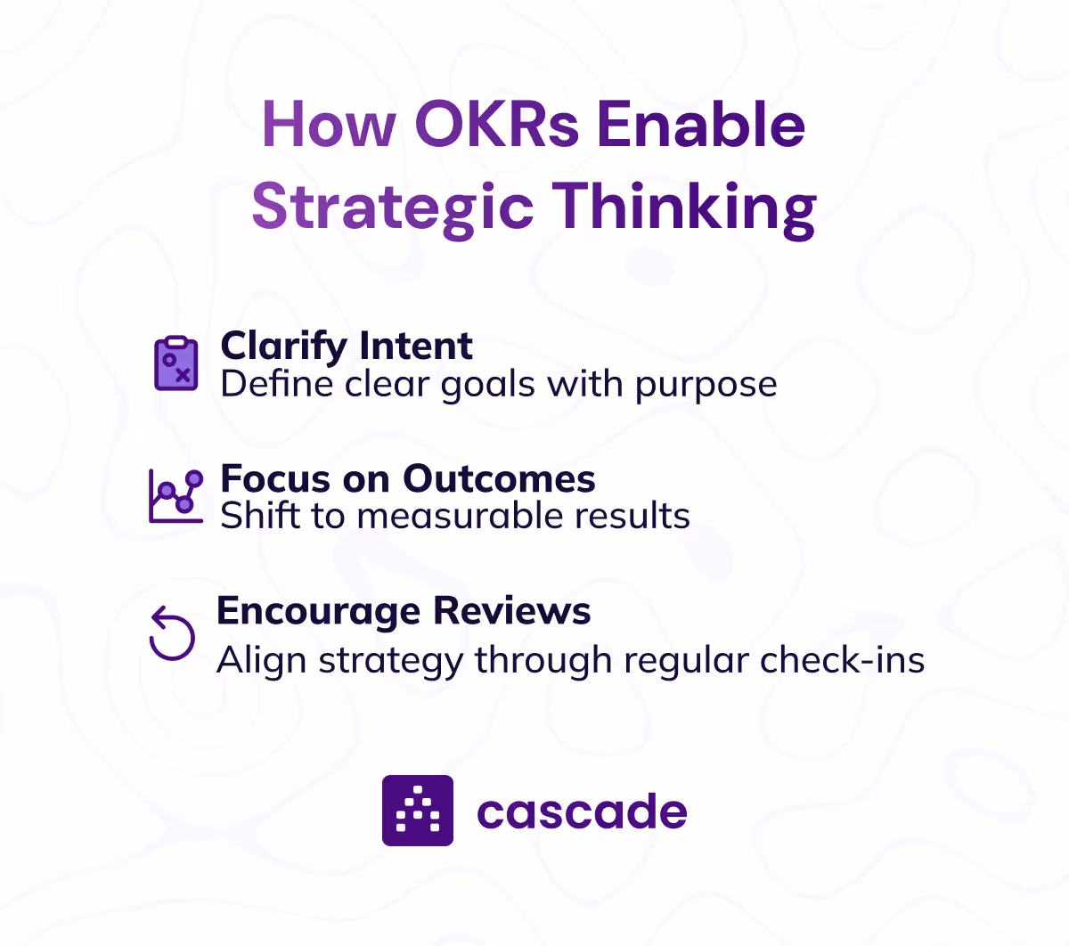 How OKRs enable strategic thinking list