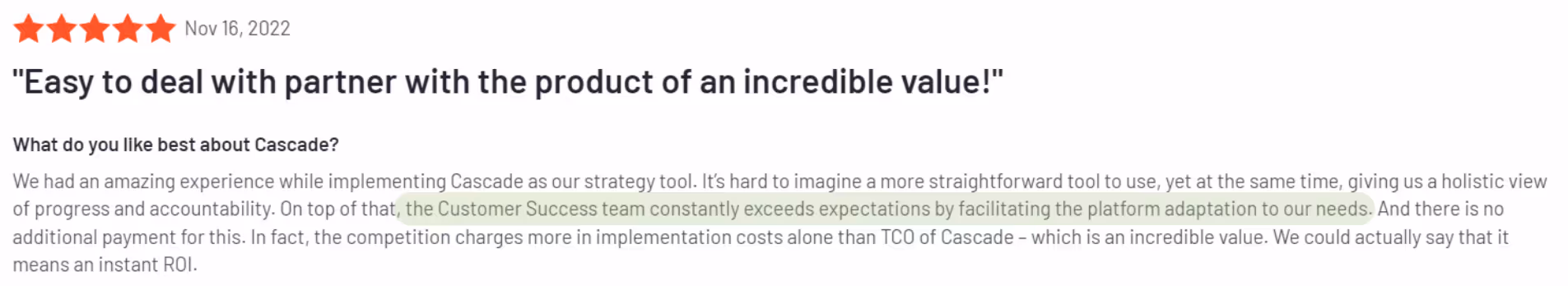 g2 crowd review of cascade