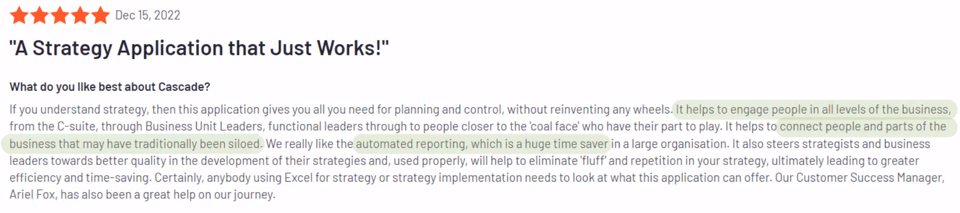 g2 crowd review of cascade