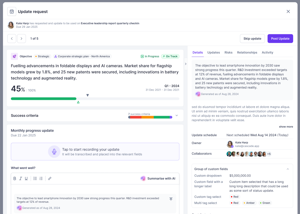 Dashboard mockup