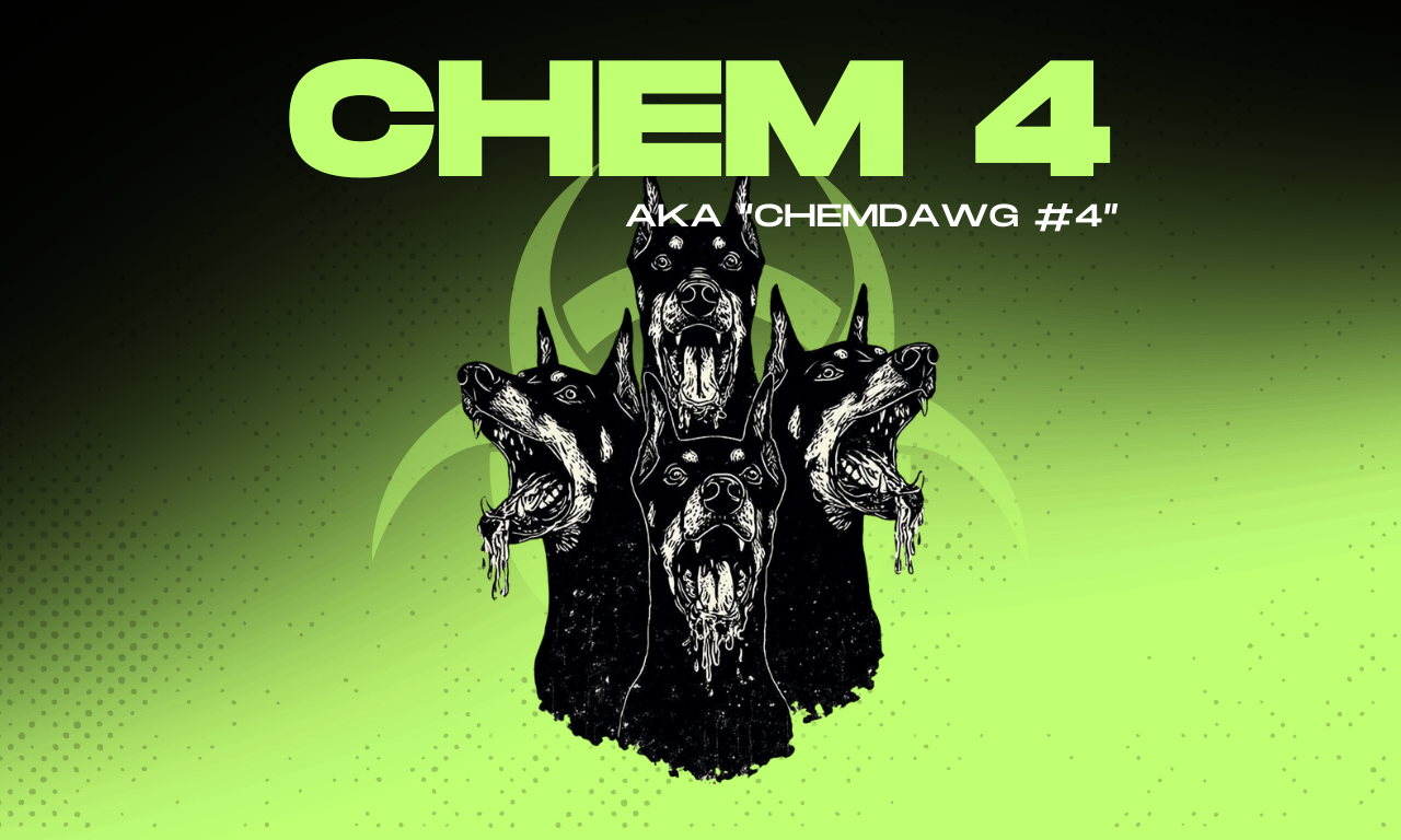 Chem 4 strain packaging by Legacy Cannabis featuring premium indica-leaning hybrid flower with Chemdog lineage