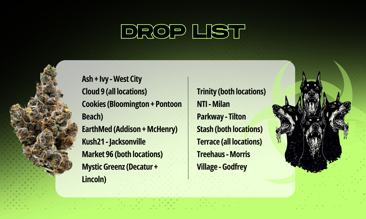 Dispensary list for Legacy Cannabis Chem 4 strain availability across select location