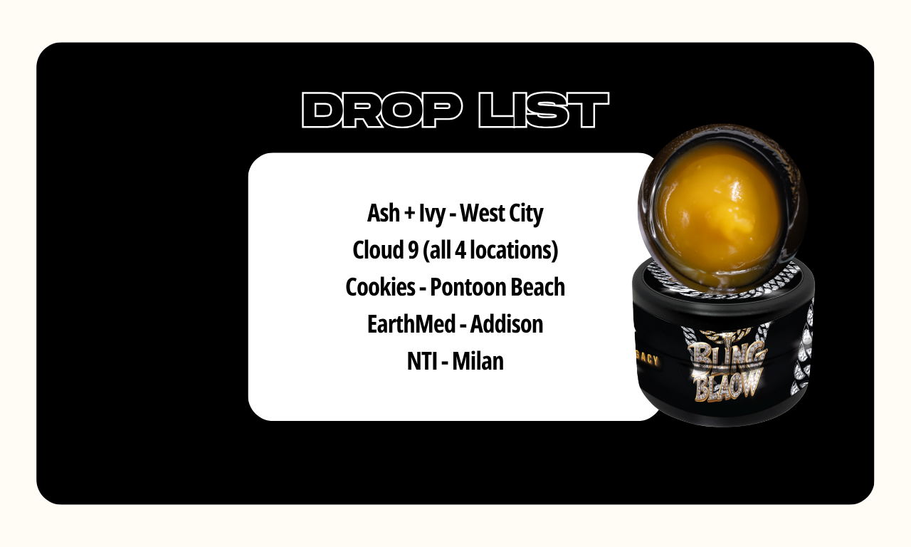 List of dispensaries carrying Bling Blaow MAX’D OUT 5g live badder limited edition by Legacy Cannabis