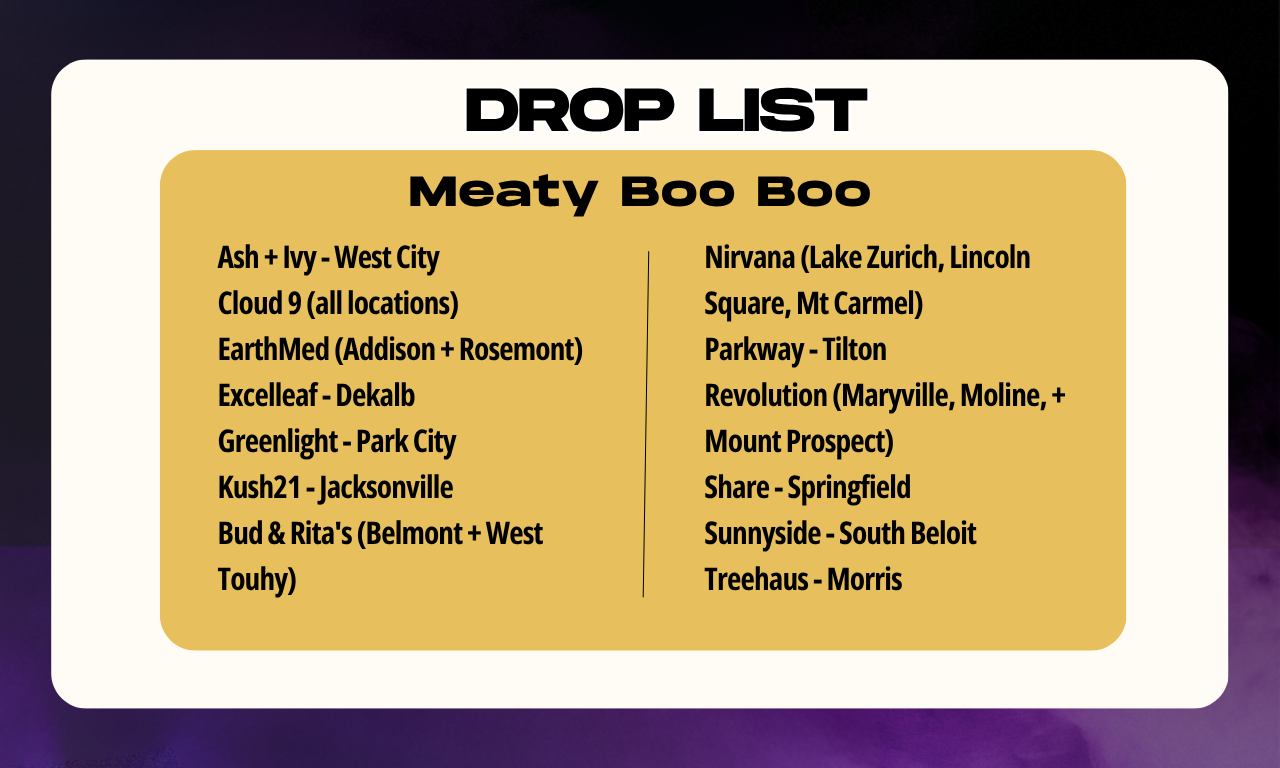 Dispensary list carrying LSD Infused with LSD and Meaty Boo Boo infused joints by Stoner Village2