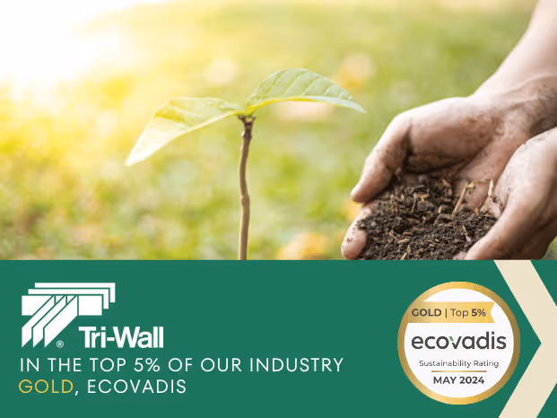 A banner advert of a hand in soil over a green background showing sustainable action