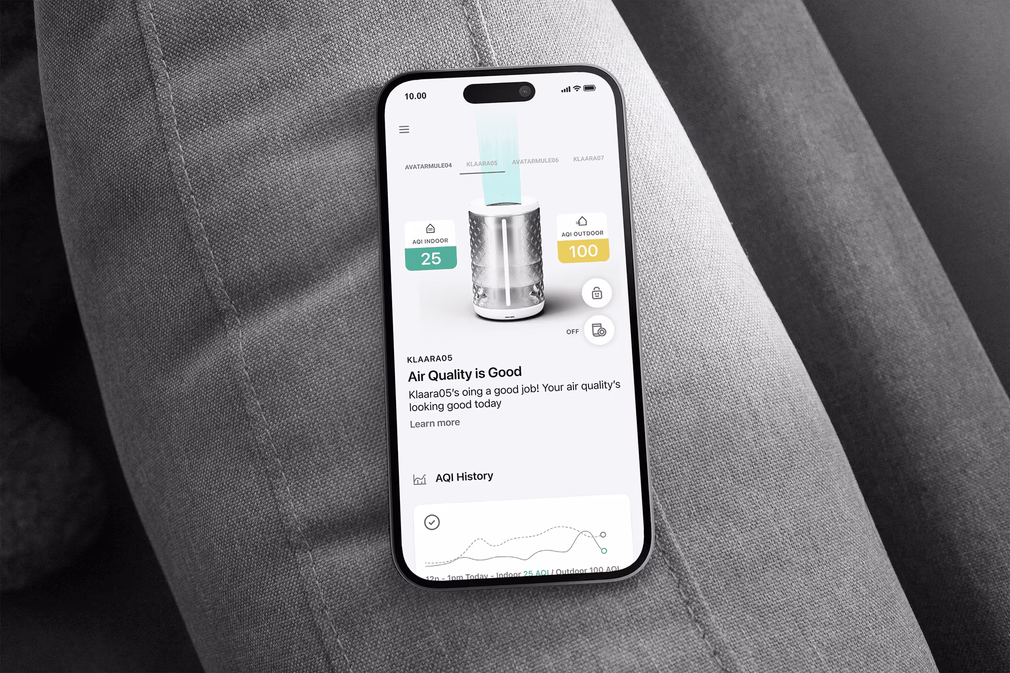 Mobile app interface displayed on a smartphone with clean and minimal UI.