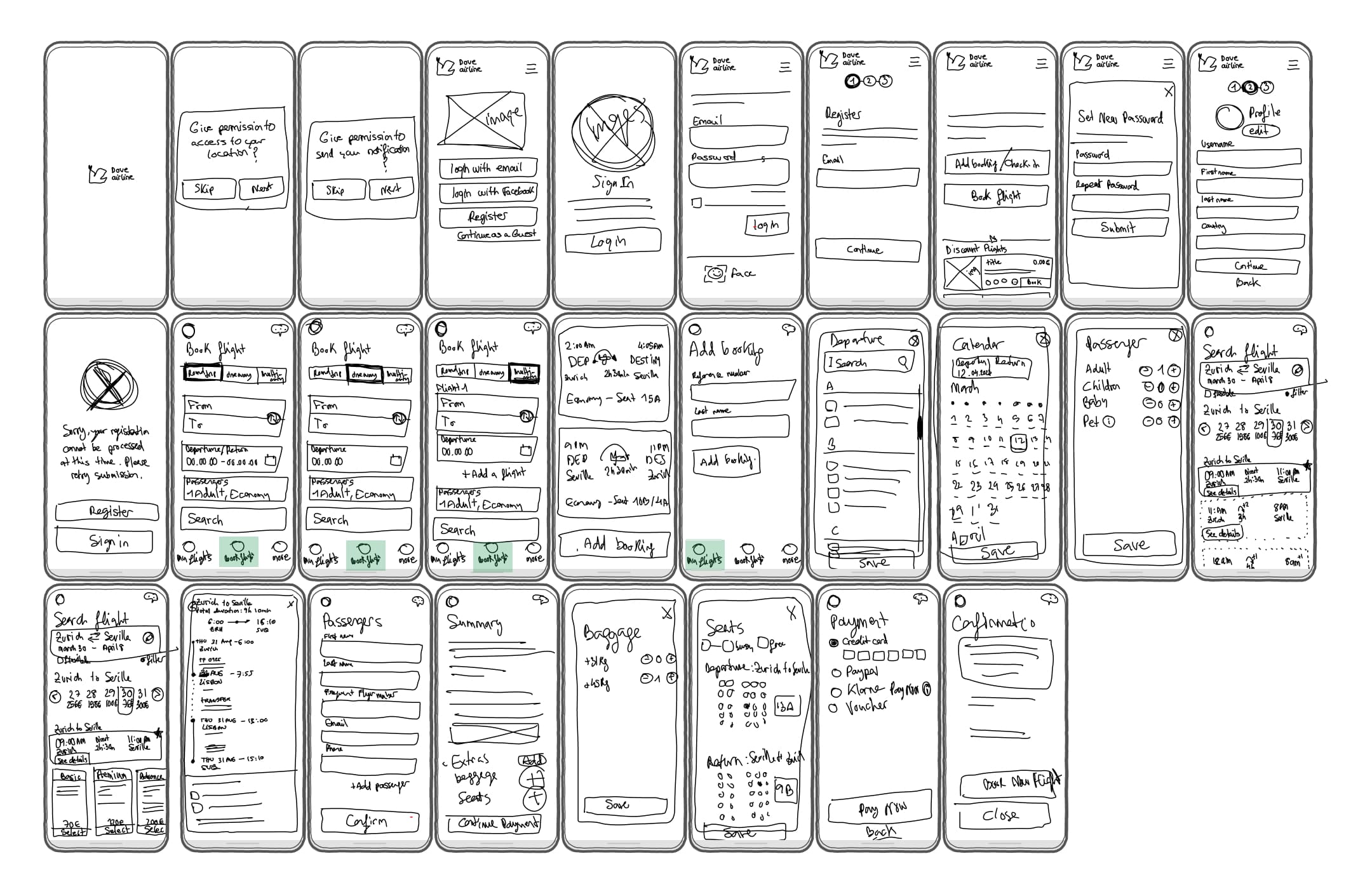 sketch of some screens