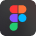 Figma logo with stylized letter F in blue, red, green, and purple circles on dark background.