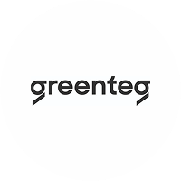 Greenteg logo in black text on a white circular background.