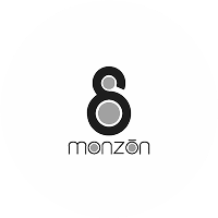Monzón logo with stylized number 8 above the brand name in a circular white background.