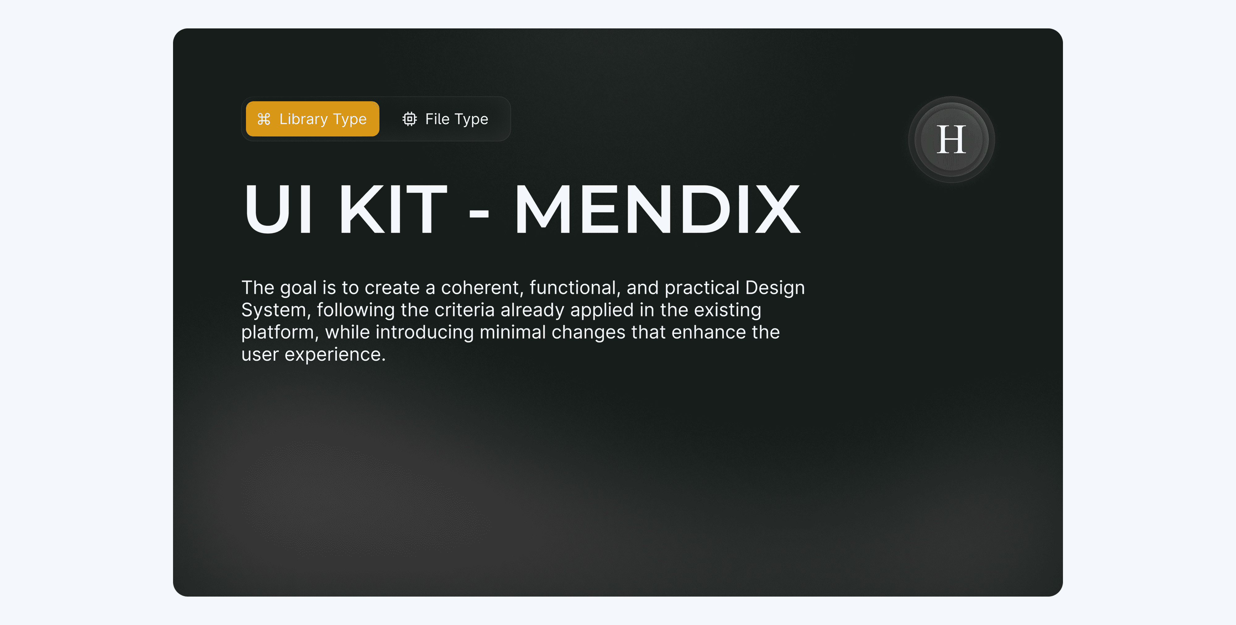 Cover of the Mendix design system with the client's brand mark and title.
