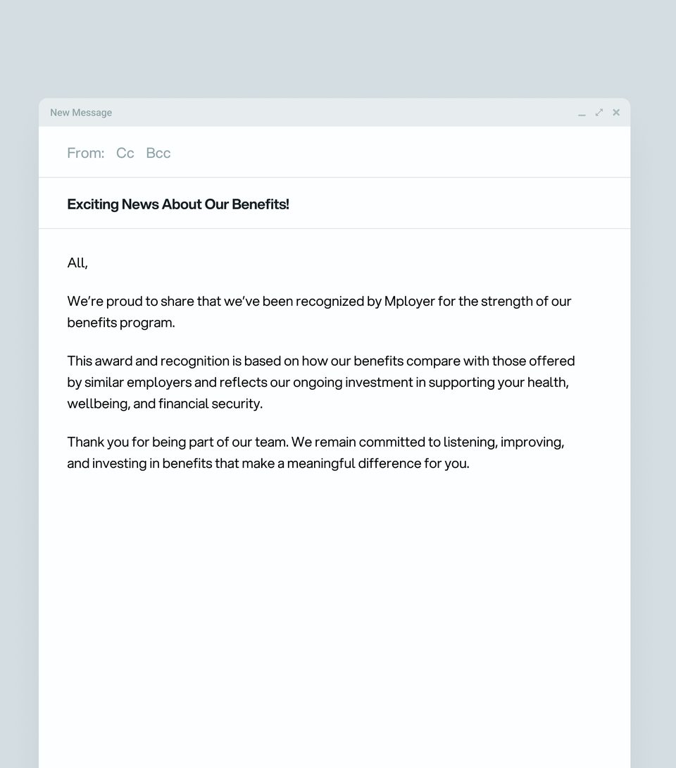 Email announcement example