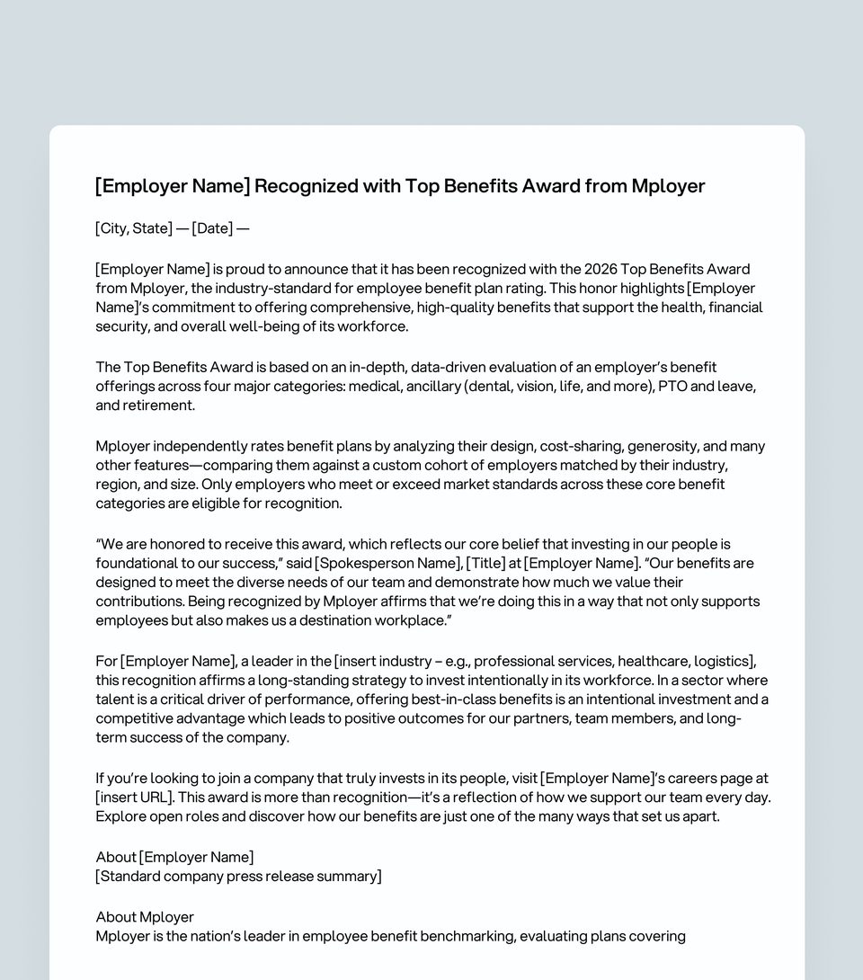 Press release template example