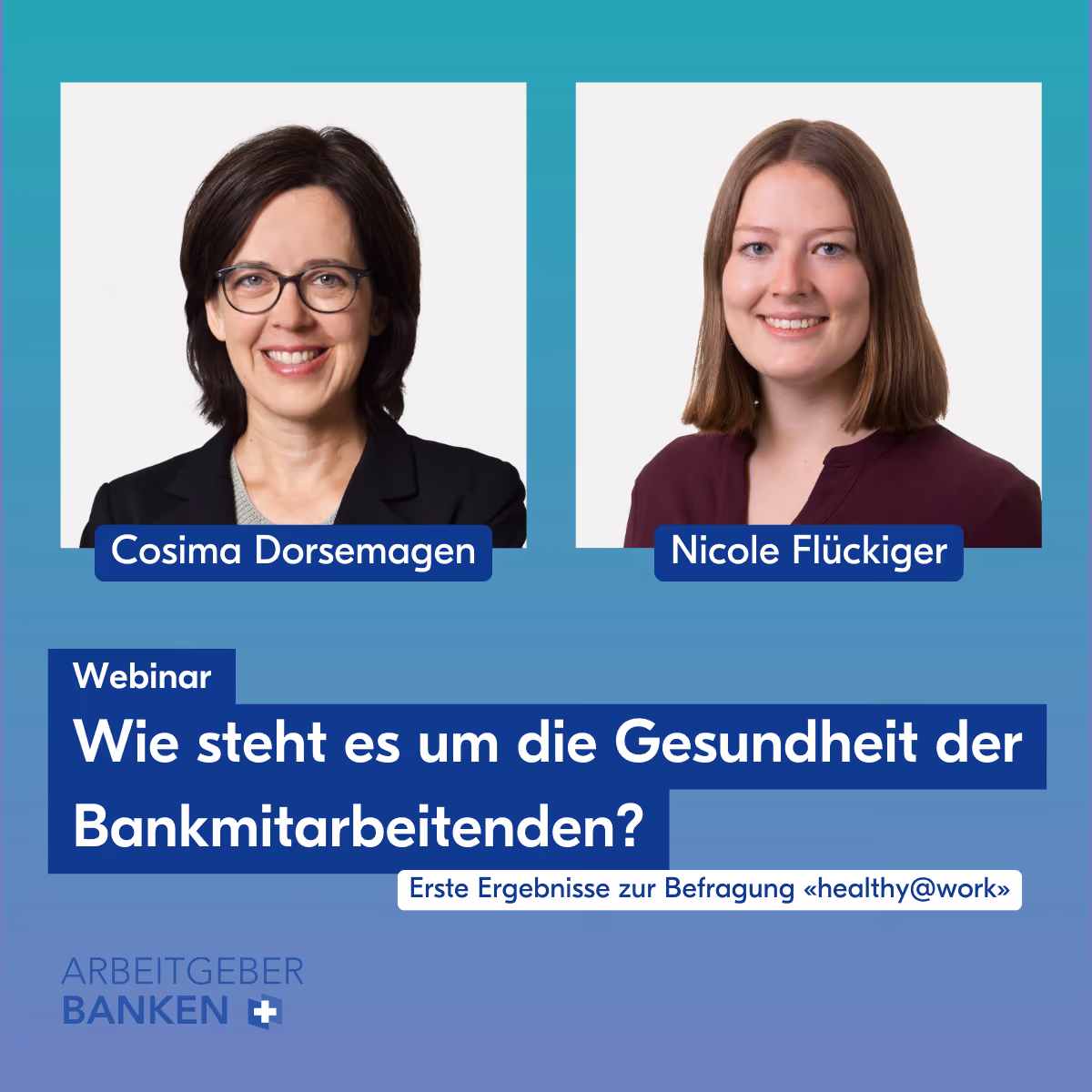 Webinar «healthy@work»: Wie geht es den Mitarbeitenden des Finanzplatzes Schweiz?