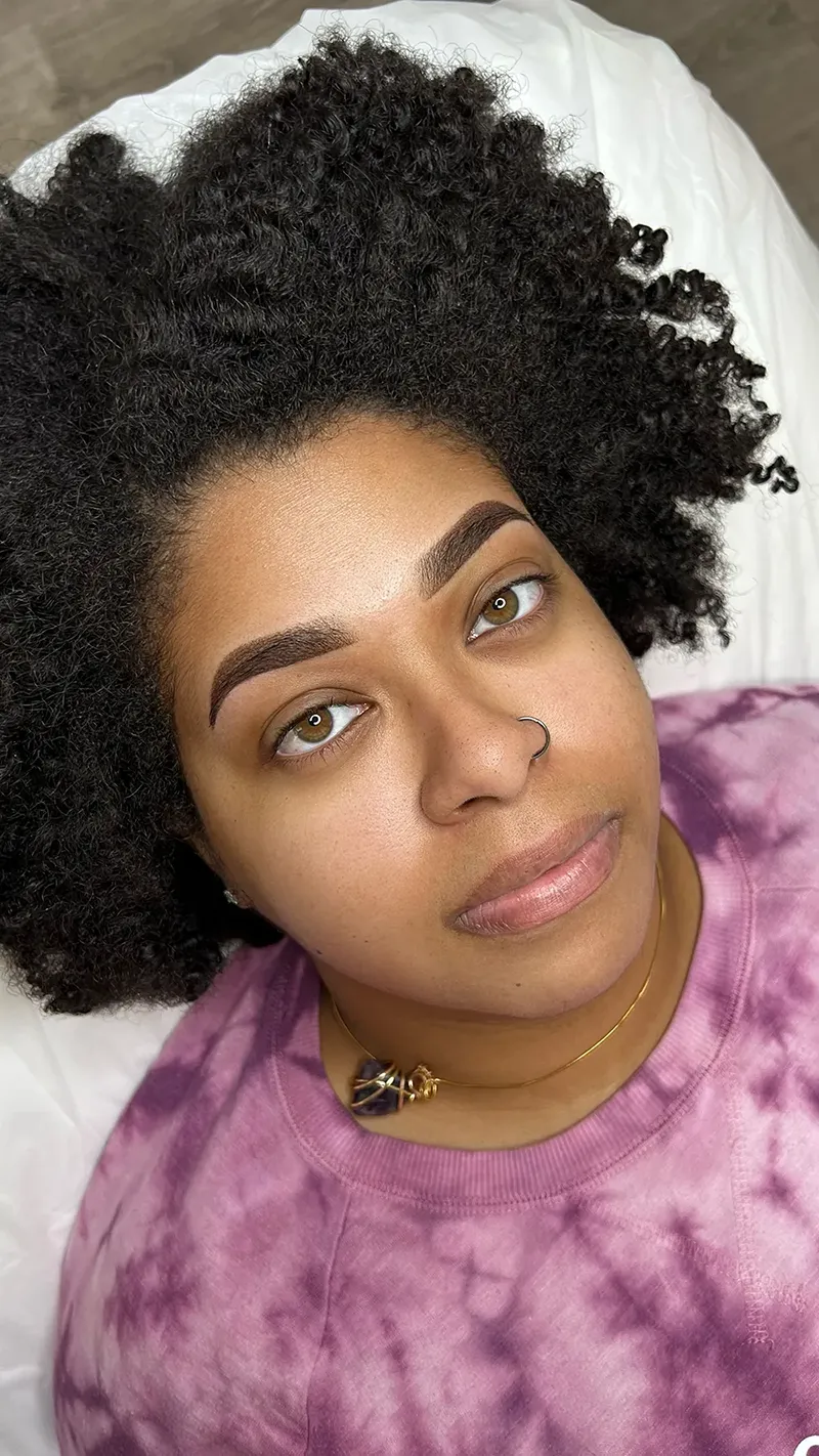 Natural lip blush color on client Re:Pigment.Me