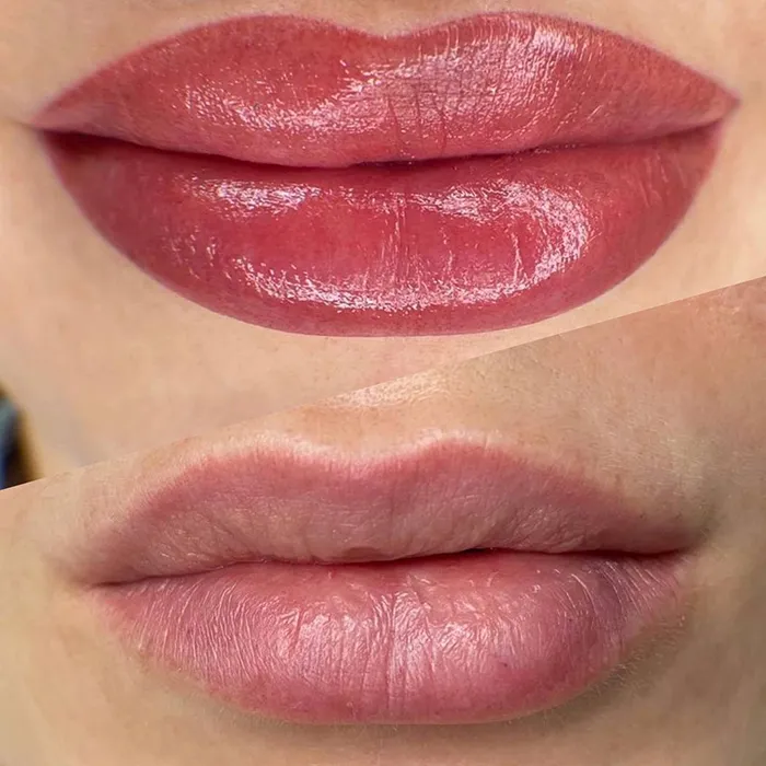 Lip blush permanent makeup before and after Re:Pigment.Me