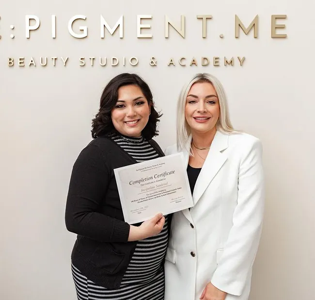 PMU students in training class Re:Pigment.Me academy