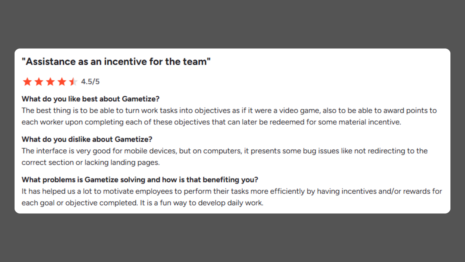 user reviews of gametize app