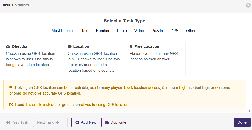 GPS-based scavenger hunt app