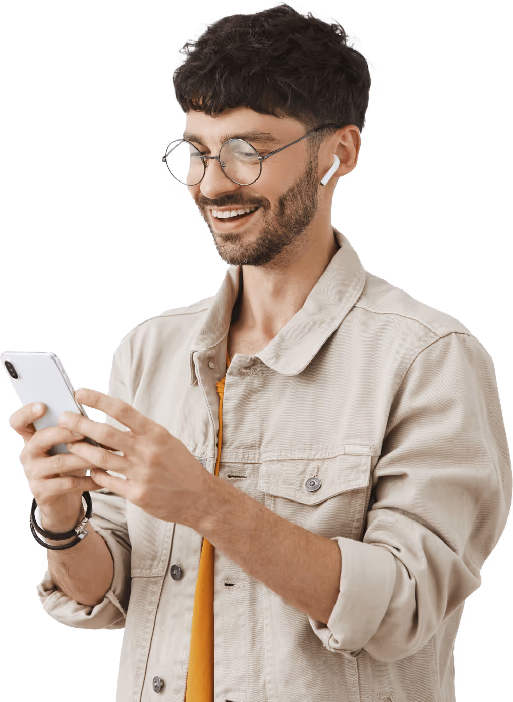 A person holding a phone