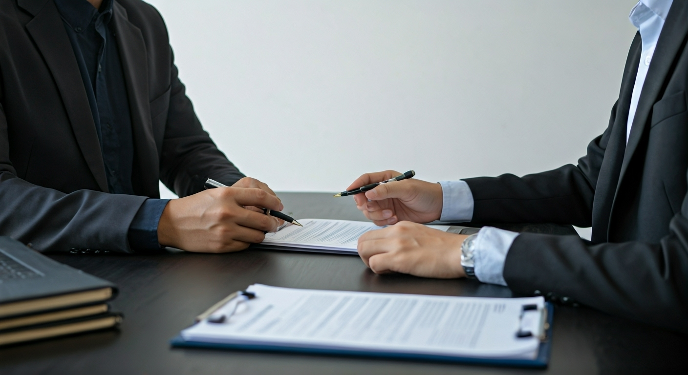 Business owner consulting tax advisor