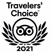Trip Advisor Traveler's' Choice award 2021 badge on white background