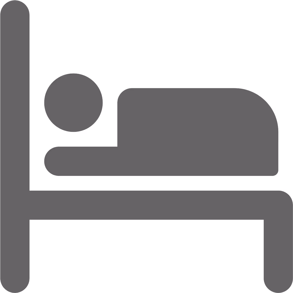 bed with person sleeping in it icon