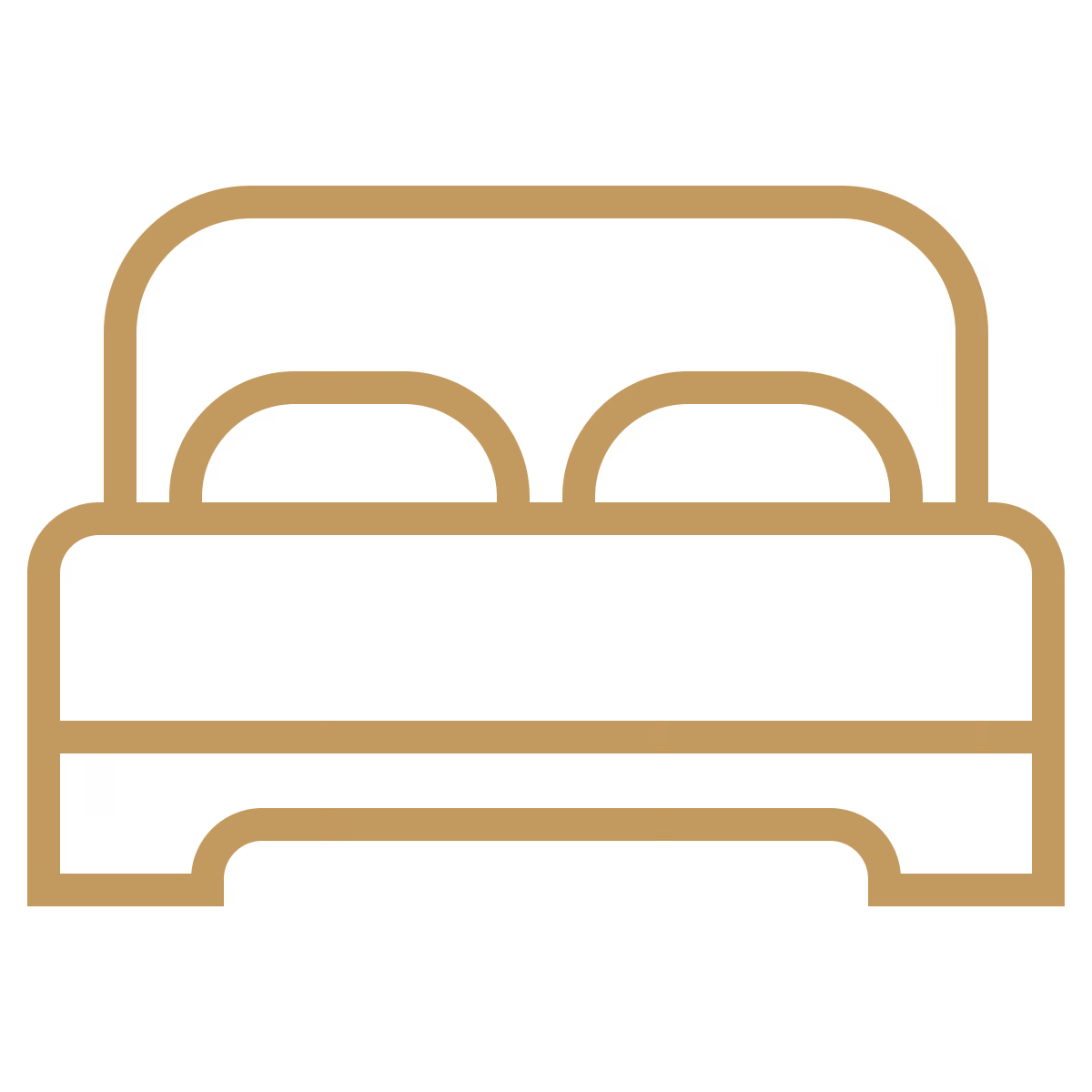 cartoon logo outline of a double bed
