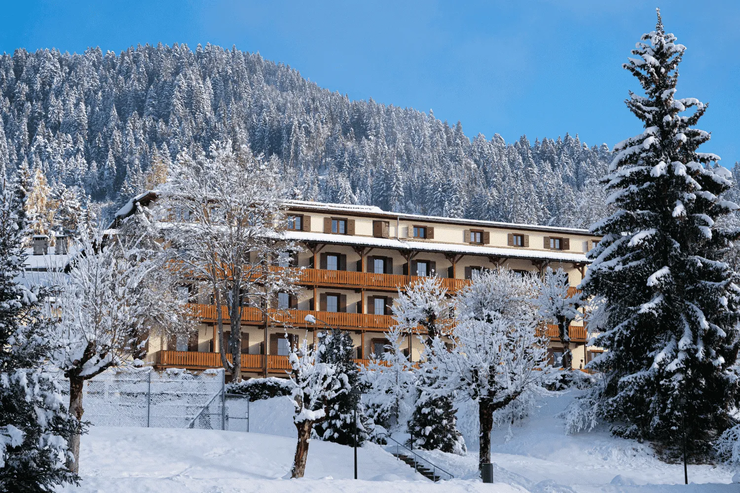 Villars Lodge Hotel under the snow
