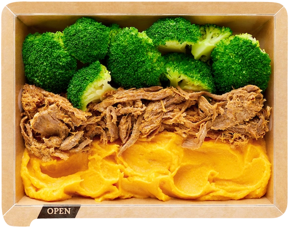 Pulled Pork mit Süßkartoffelstampf