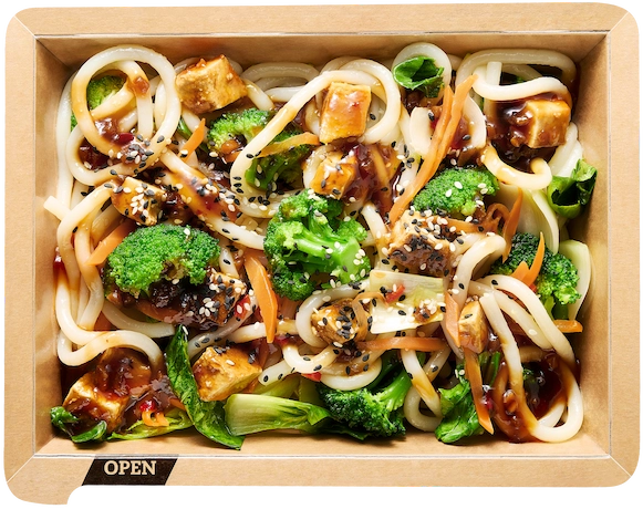 Udon-Nudeln mit geräuchertem Tofu