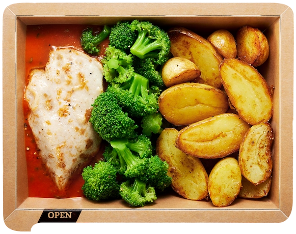 Hähnchen mit Kartoffeln und Brokkoli