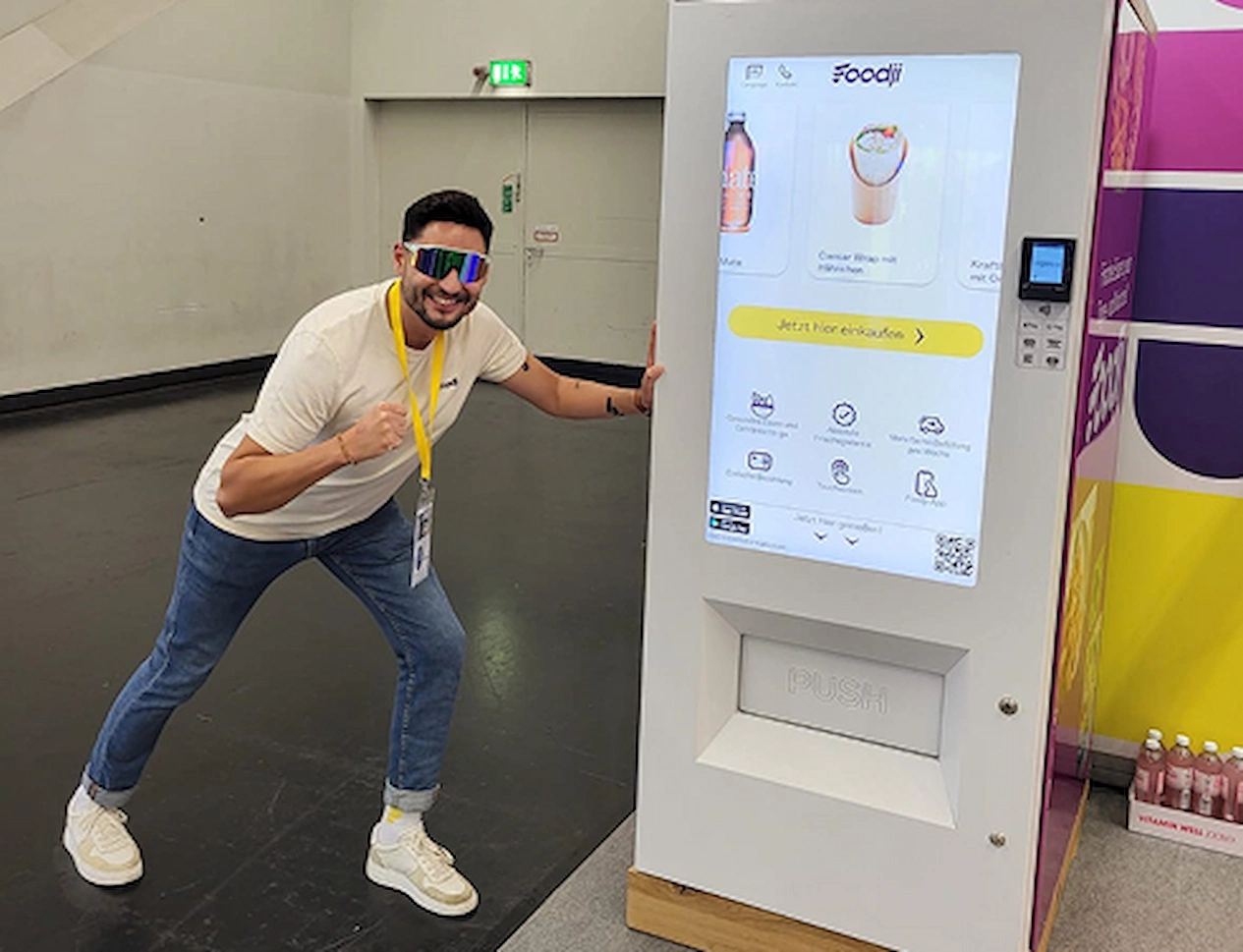 Team stands on exhibition stand