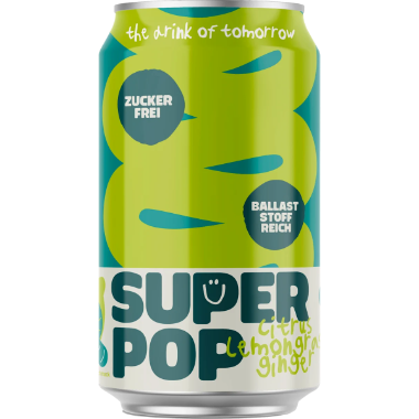 SuperPop mit Limette, Zitronengras- und Ingwergeschmack