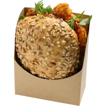 Mehrkornbrötchen mit Hähnchen-Chili-Nuggets