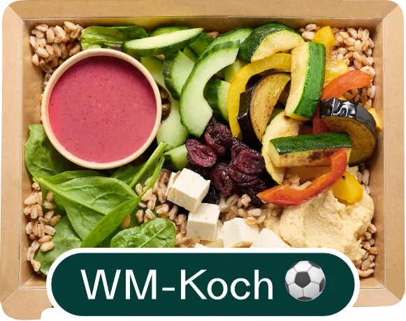 Salatbowl mit gegrilltem Gemüse und Hirtenkäse