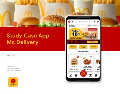 Foto dengan Link Study Case Aplikasi Mc Delivery