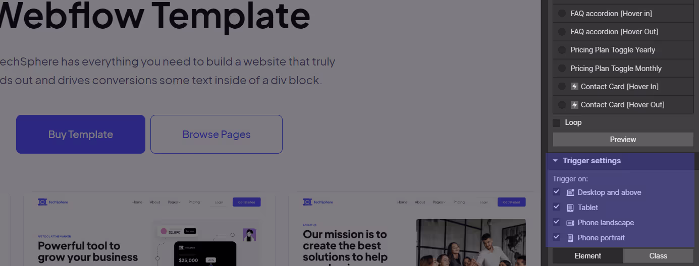 a screenshot of an interaction settings