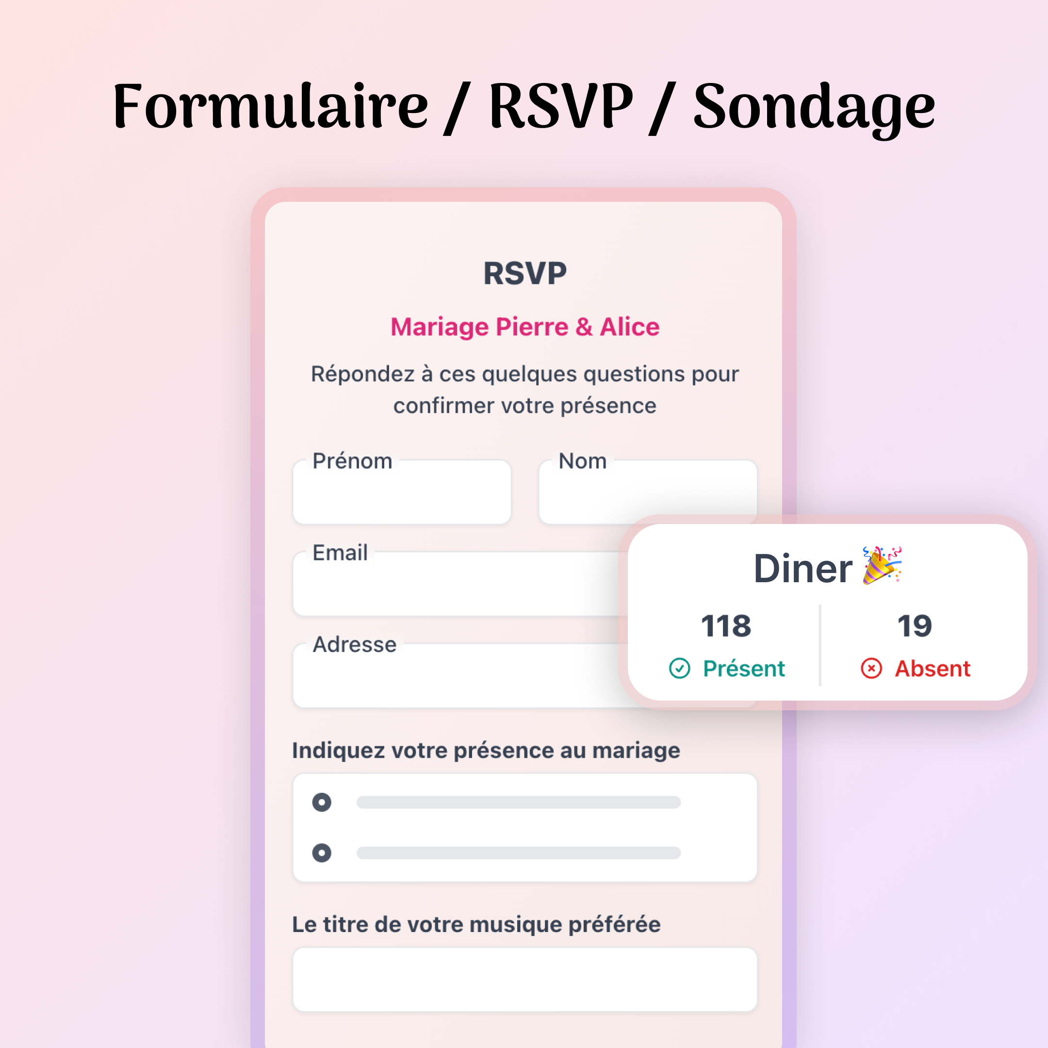 RSVP mariage Un Grand Jour