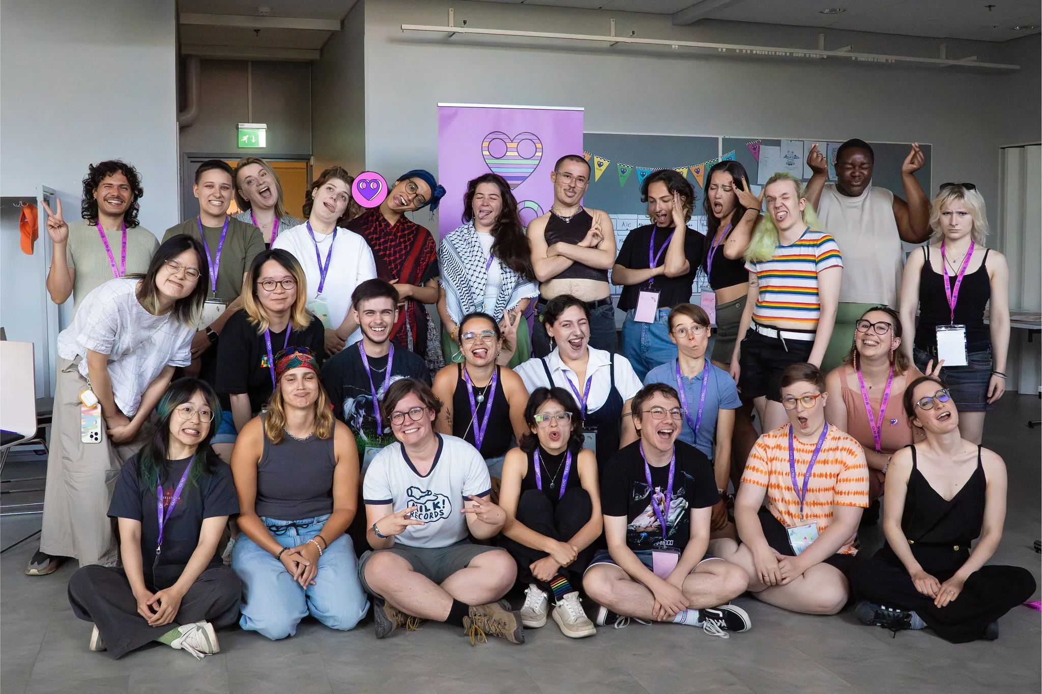 Group photo of the IGLYO Activist Academy Tampere 2025.