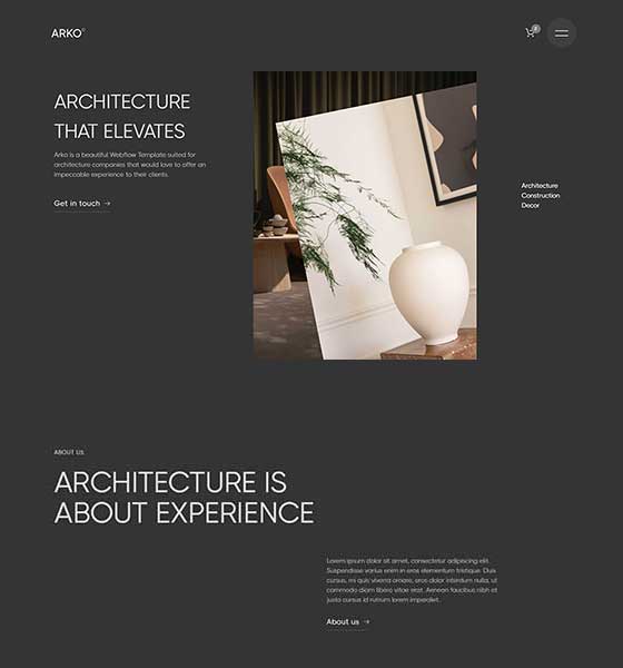 Screenshot Home 03 - Arko Webflow Template
