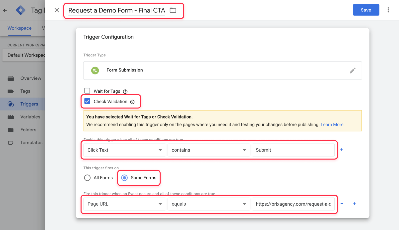 Configure Form Submission Triggers in Google Tag Manager